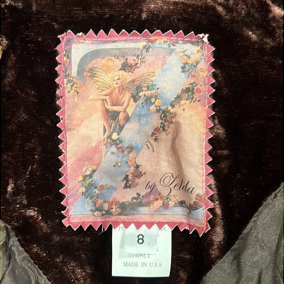 Z by Zelda Wool-blend and Velour Tapestry Print Lightweight Coat Size 8 - Picture 6 of 9